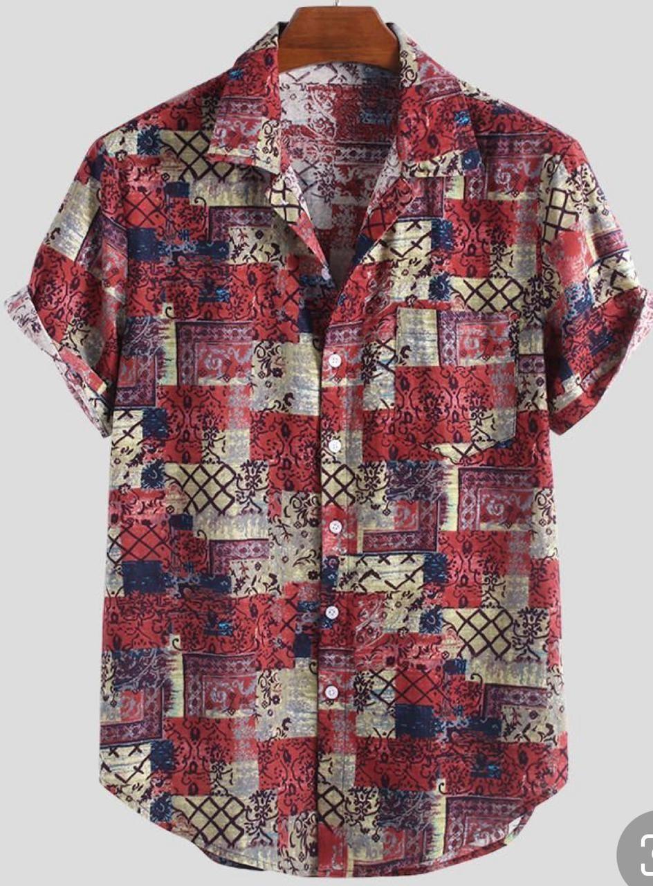 Cotton Printed Half Sleeves Regular Fit Mens Casual Shirt - Anu & Alex