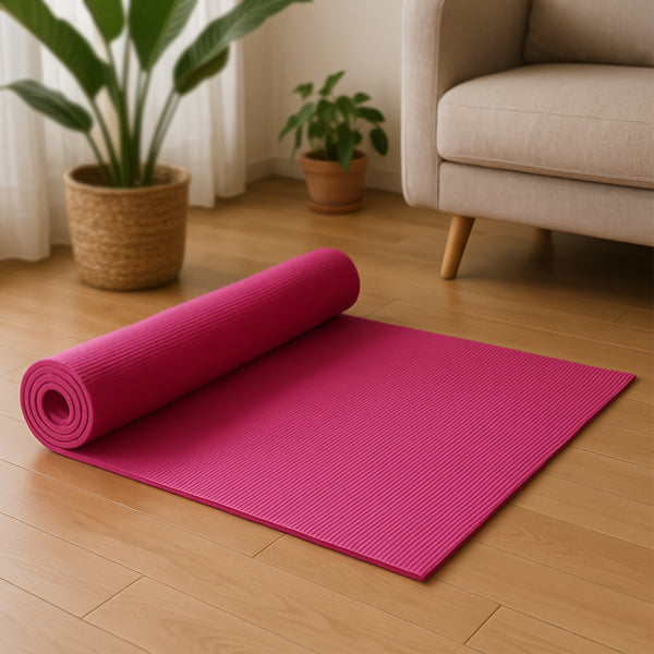 Yoga Mat Eco-Friendly For Fitness Exercise Workout Gym with Non-Slip Pad (180 x 60 cm) Color may very