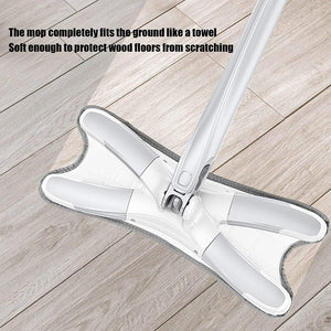 4874 X Shape Mop or Floor Cleaning Hands-Free Squeeze Microfiber Flat Mop System 360Â° Flexible Head, Wet and Dry mop for Home Kitchen with 1 Super-absorbent Microfiber Pads. DeoDap