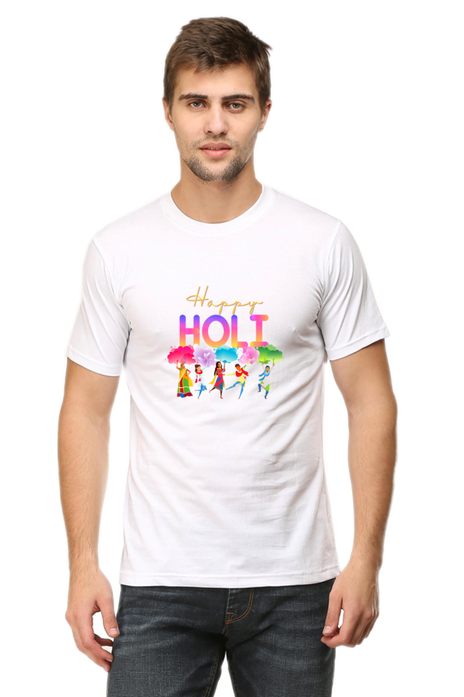 Unisex Half Sleeves T-Shirt - Happy Holi - Anu & Alex