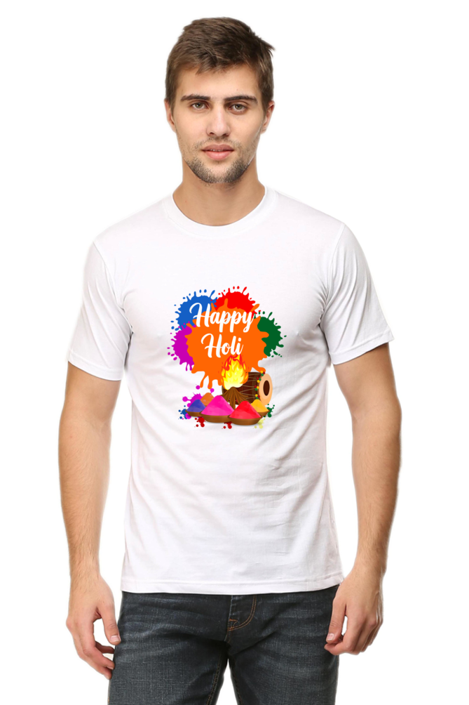 Unisex Half Sleeves T-Shirt - Happy Holi 6 - Anu & Alex