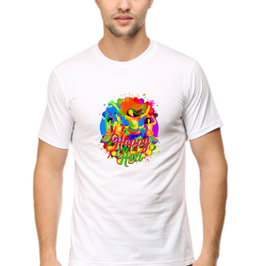 Unisex Half Sleeves T-Shirt - Happy Holi 3 - Anu & Alex