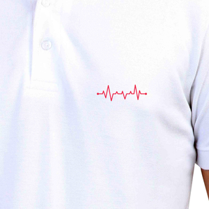 Male Polo Half Sleeve T-Shirt - Heart Beat - Anu & Alex