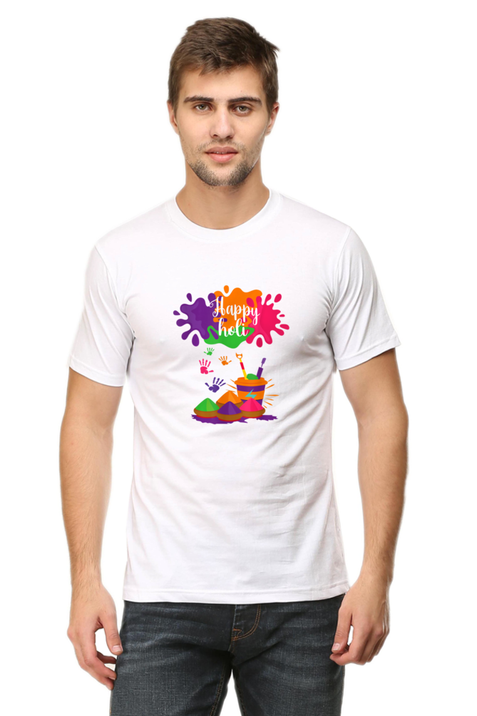 Unisex Half Sleeves T-Shirt - Happy Holi 2 - Anu & Alex