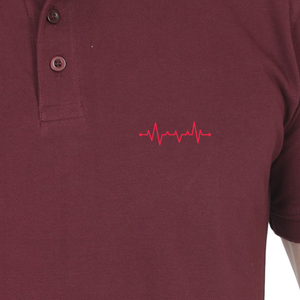 Male Polo Half Sleeve T-Shirt - Heart Beat - Anu & Alex