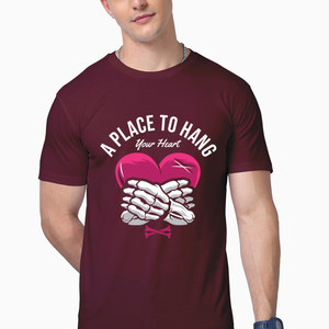 Half Sleeves T-Shirts printed with "A Place to Hang Your Hearts" - Anu & Alex