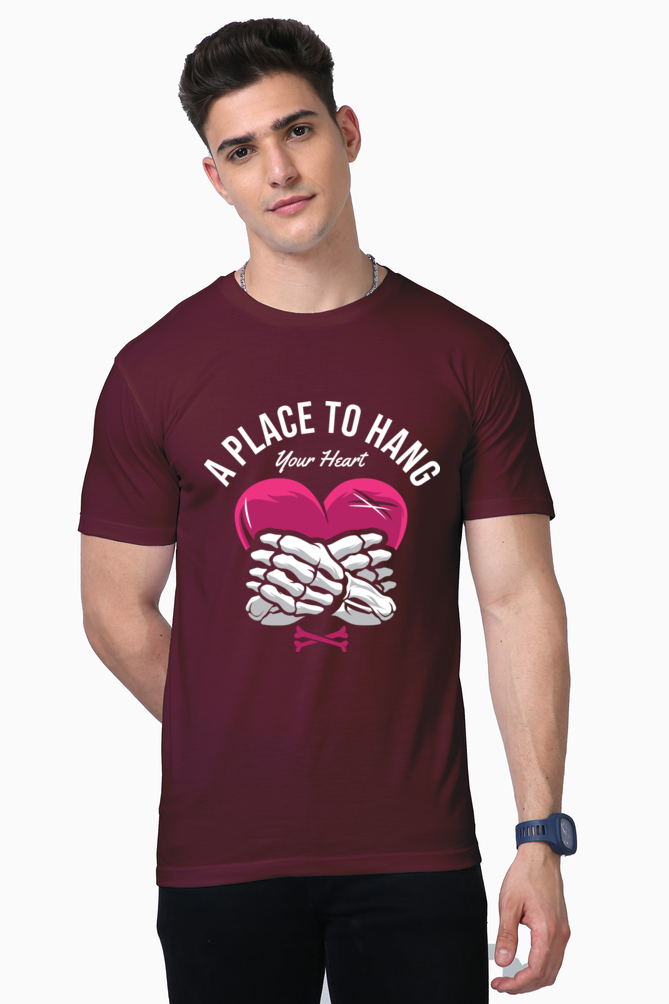 Half Sleeves T-Shirts printed with "A Place to Hang Your Hearts" - Anu & Alex