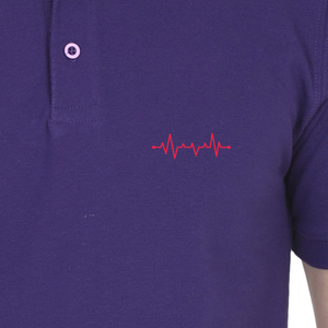 Male Polo Half Sleeve T-Shirt - Heart Beat - Anu & Alex