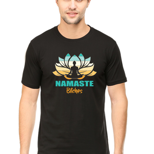 Men Half Sleeves Classic T-Shirt - Namaste-Bitches - Anu & Alex