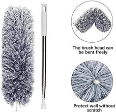 Microfiber Feather Fan Cleaner Mop with Extendable Pole 100 Inch with Anti Scratch Bendable Head Brush for Cleaning High Cobweb Stick High Ceiling Fan