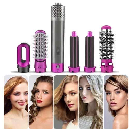 5 IN 1 Hair Dryer Brush, Multifunctional Hot Air Styler Hair Tools Detachable Brush Head for Straightening Curling Drying Combing BEST STYLER