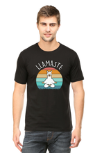 Men Half Sleeves Classic T-Shirt - Lama Yoga Pose Meditation - Anu & Alex