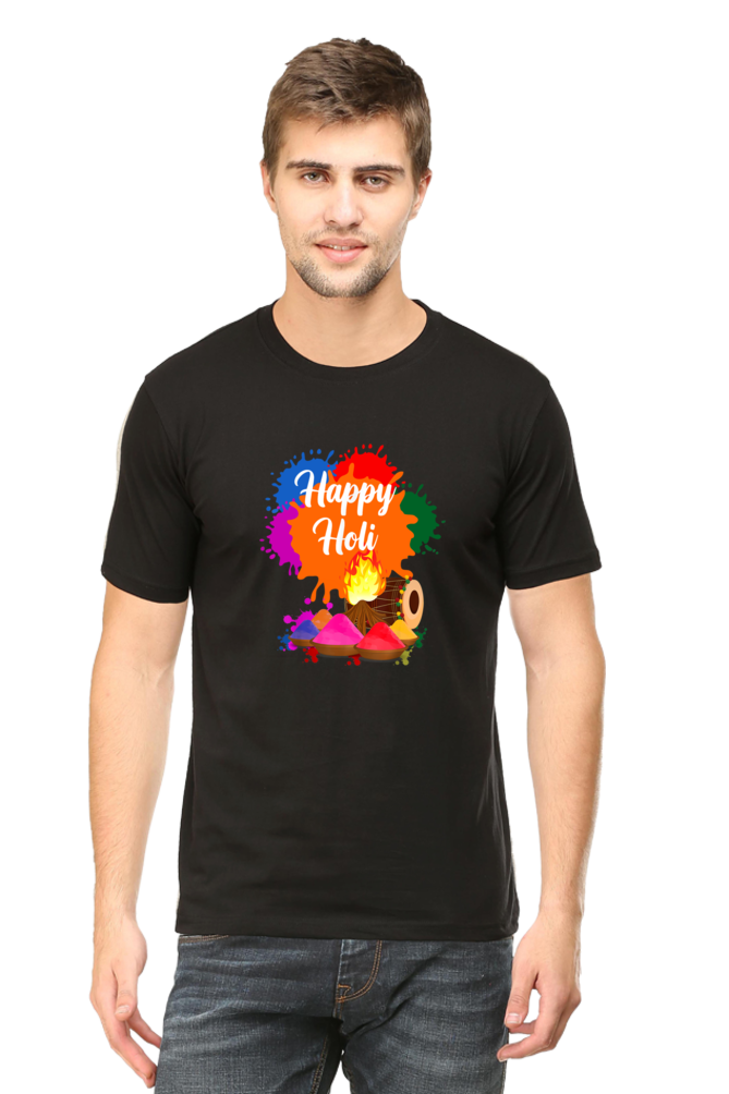 Unisex Half Sleeves T-Shirt - Happy Holi 6 - Anu & Alex