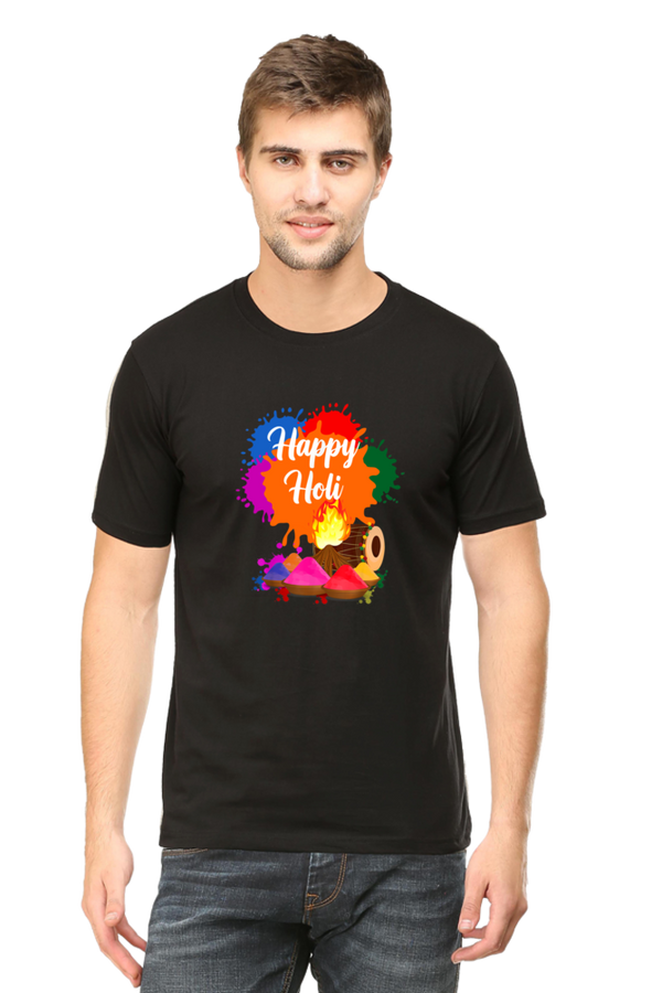 Unisex Half Sleeves T-Shirt - Happy Holi 6 - Anu & Alex