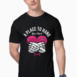 Half Sleeves T-Shirts printed with "A Place to Hang Your Hearts" - Anu & Alex