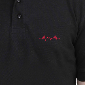 Male Polo Half Sleeve T-Shirt - Heart Beat - Anu & Alex