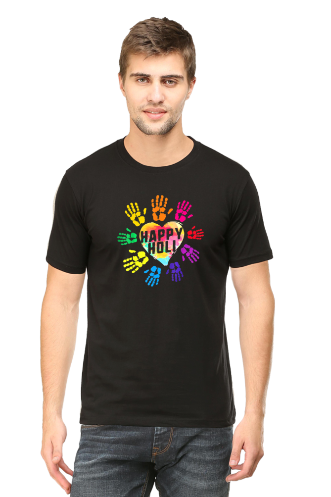 Unisex Half Sleeves T-Shirt - Happy Holi - Anu & Alex