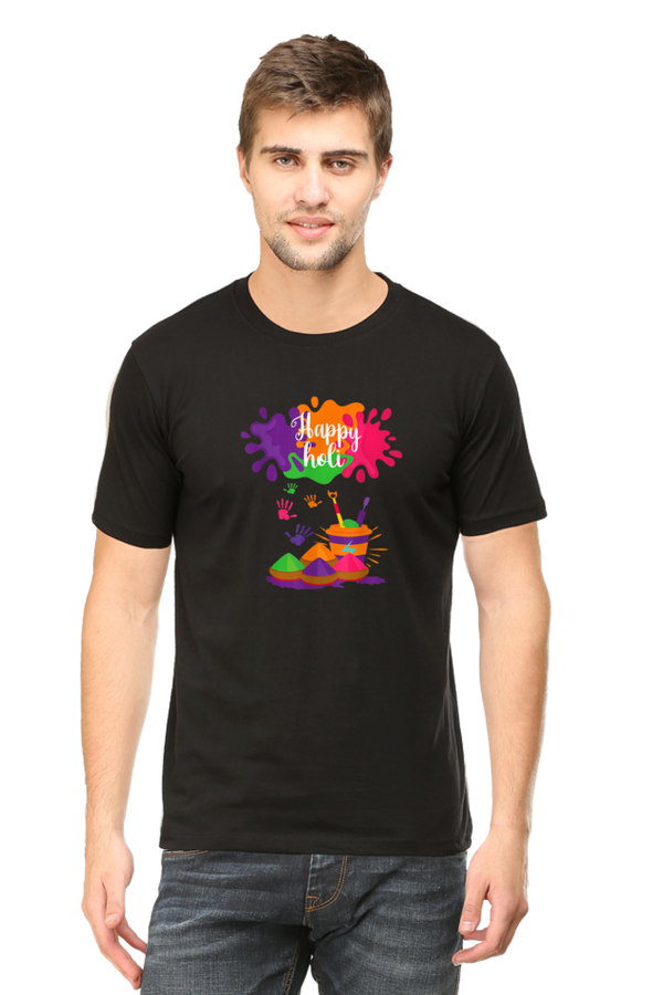 Unisex Half Sleeves T-Shirt - Happy Holi 2 - Anu & Alex