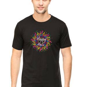 Unisex Half Sleeves T-Shirt - Happy Holi 1 - Anu & Alex