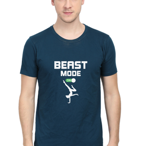 Men Half Sleeves Classic T-Shirt - Beast Mode On - Anu & Alex