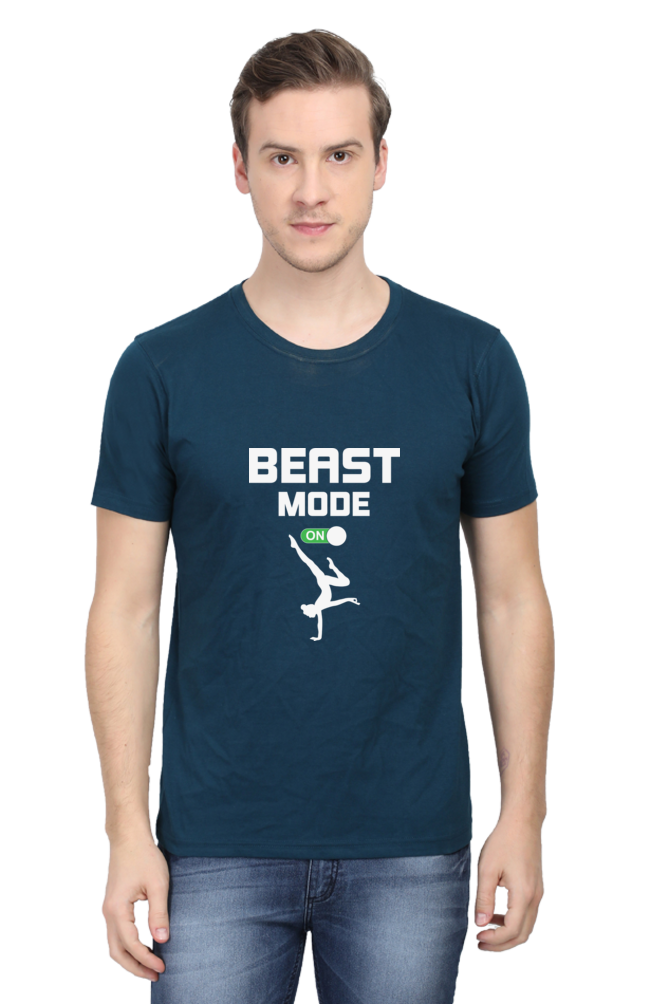 Men Half Sleeves Classic T-Shirt - Beast Mode On - Anu & Alex