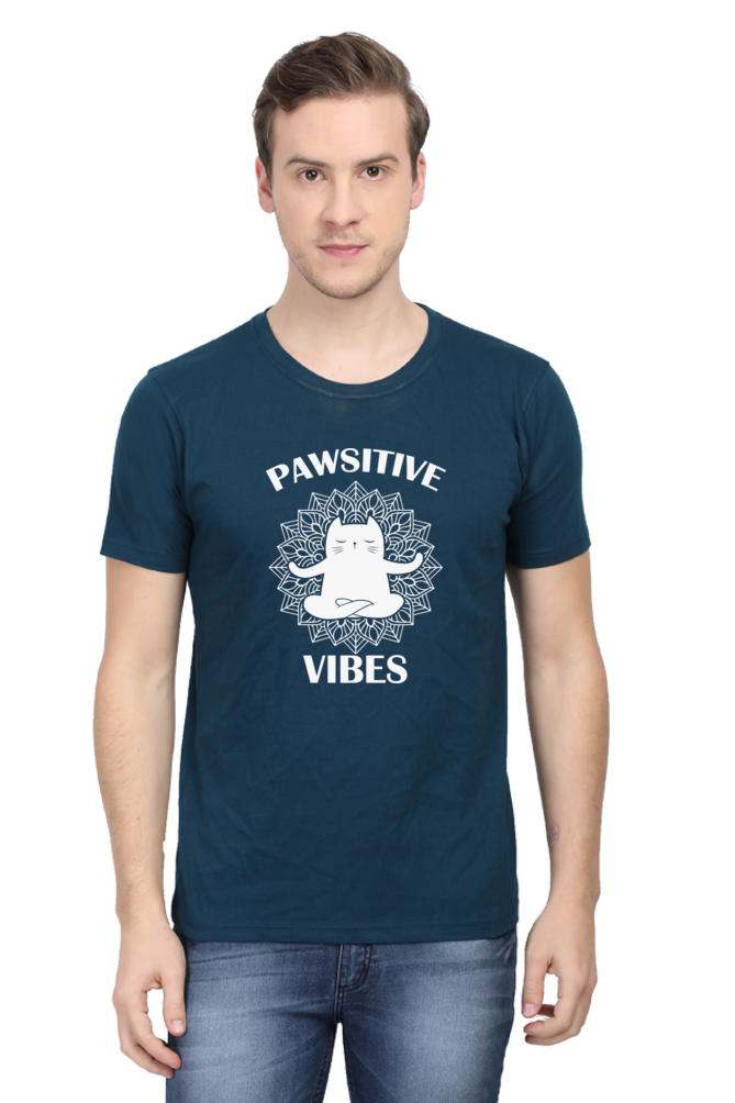 Men Half Sleeves Classic T-Shirt - Pawsitive-Vibes - Anu & Alex