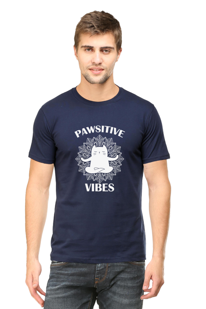 Men Half Sleeves Classic T-Shirt - Pawsitive-Vibes - Anu & Alex