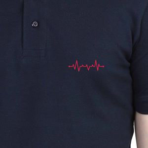 Male Polo Half Sleeve T-Shirt - Heart Beat - Anu & Alex