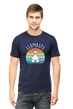 Men Half Sleeves Classic T-Shirt - Lama Yoga Pose Meditation - Anu & Alex