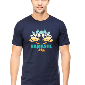 Men Half Sleeves Classic T-Shirt - Namaste-Bitches - Anu & Alex