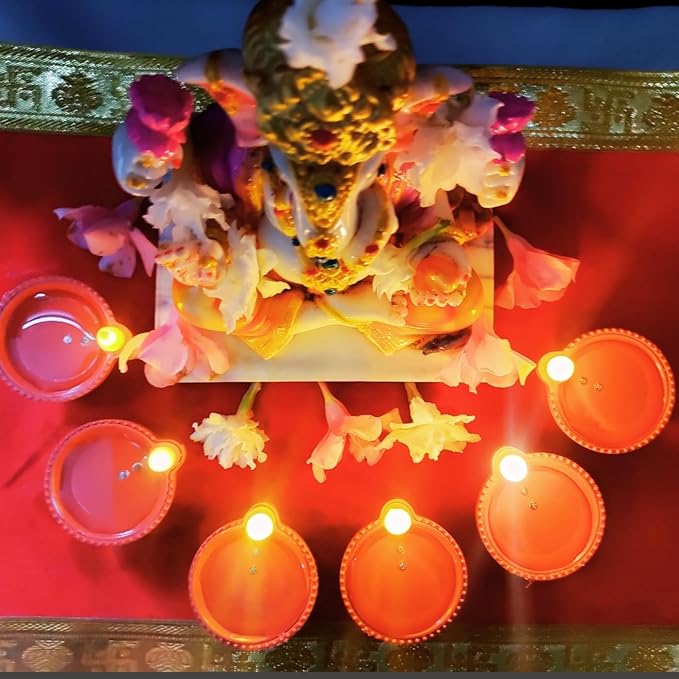 Water Sensor LED Diya for Home Diwali Decoration (Pack of 12) | Smokeless & Fireless LED Light Diyas | Warm Lights Diyas for Diwali Decoration, Festival, Balcony, Garden Home & Office