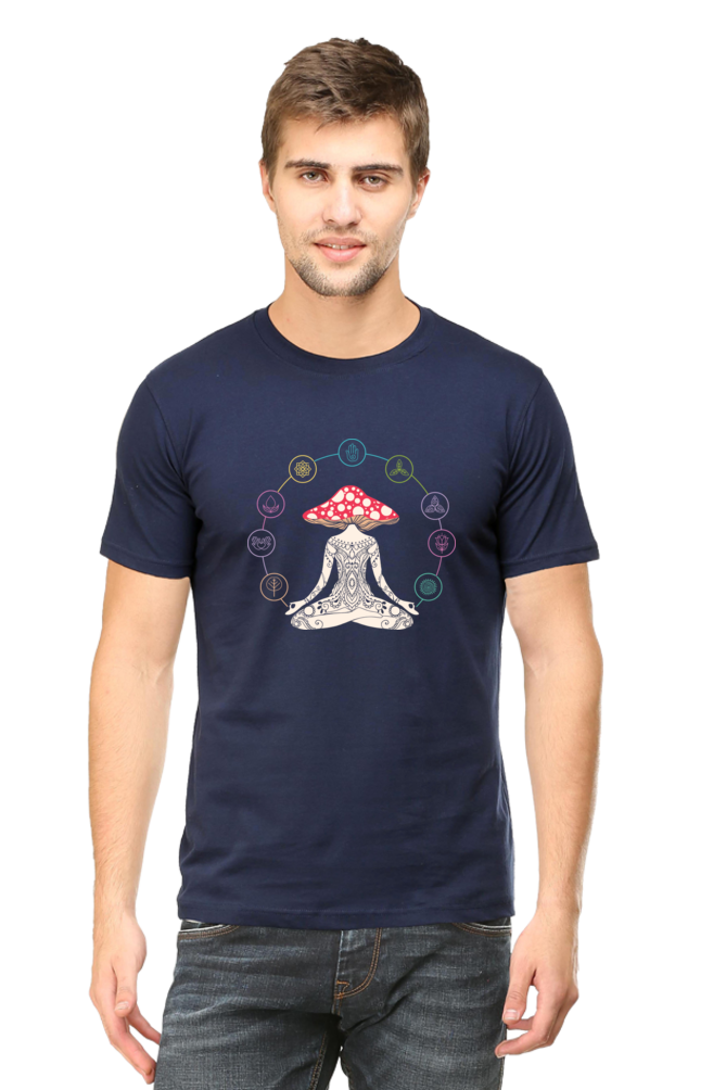 Men Half Sleeves Classic T-Shirt - Magic Yoga Meditation - Anu & Alex