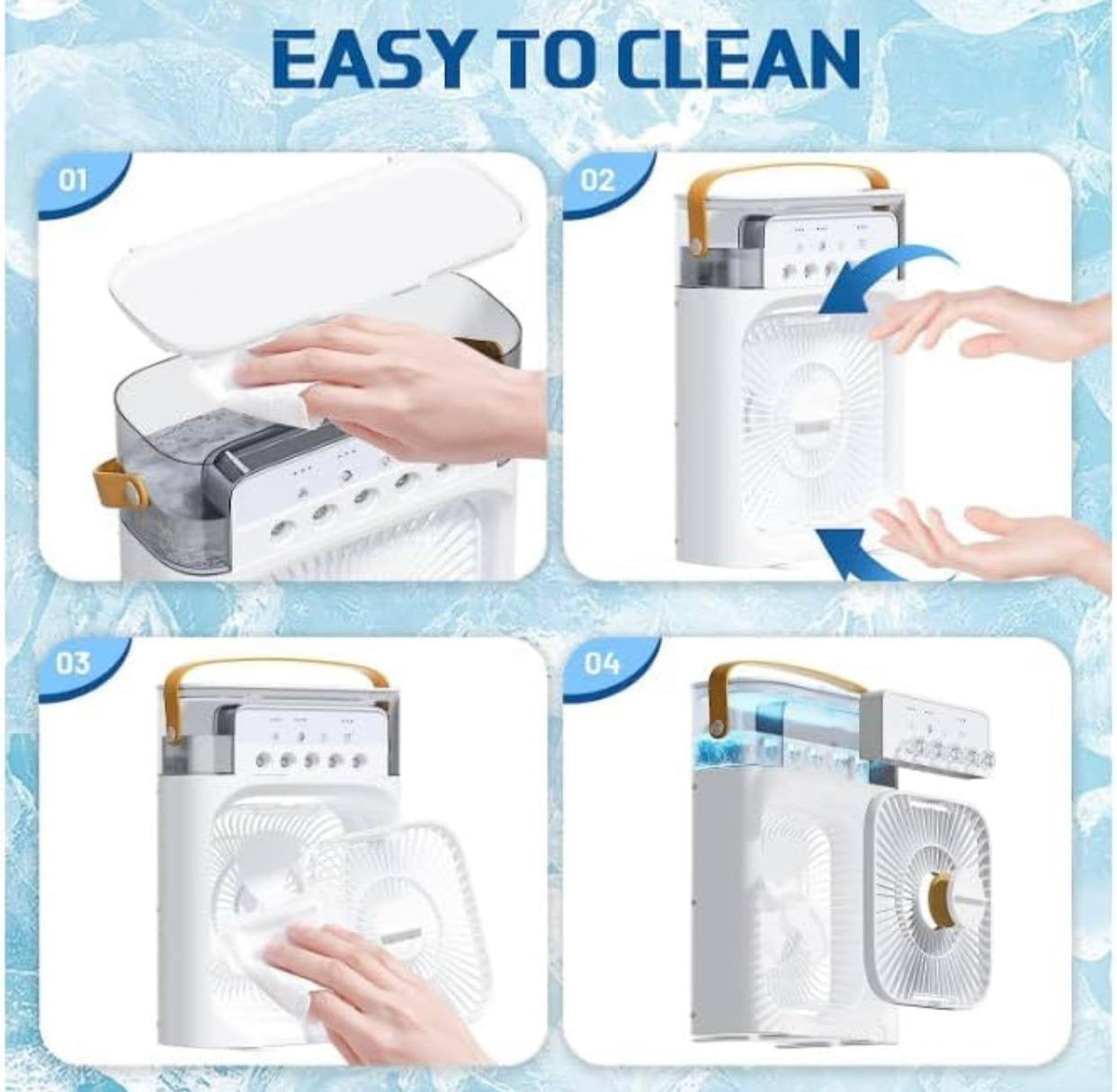 Portable Air Conditioner Fan 7 Color Changing Light (Big / 1 Pc)