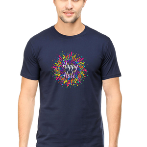 Unisex Half Sleeves T-Shirt - Happy Holi 1 - Anu & Alex