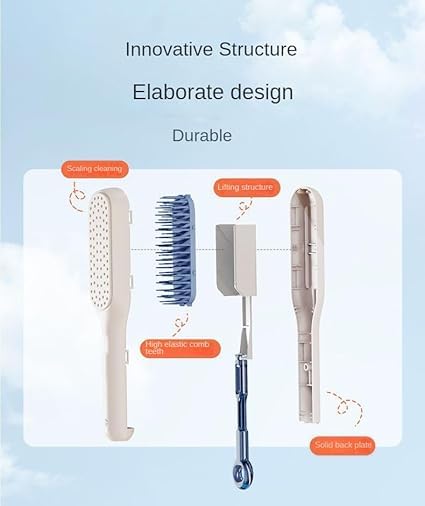 Self-Cleaning Hairbrush, Self-Cleaning Anti-Static Detangling Massage Comb, One-pull Clean Scalable Rotate Lifting Self Cleaning Hairbrush Hair Styling Tools