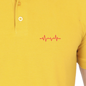 Male Polo Half Sleeve T-Shirt - Heart Beat - Anu & Alex