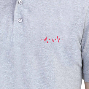 Male Polo Half Sleeve T-Shirt - Heart Beat - Anu & Alex