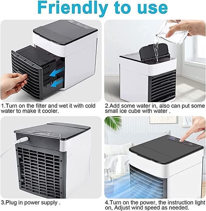 Mini Portable Air Cooler with LED Light & Water Fill