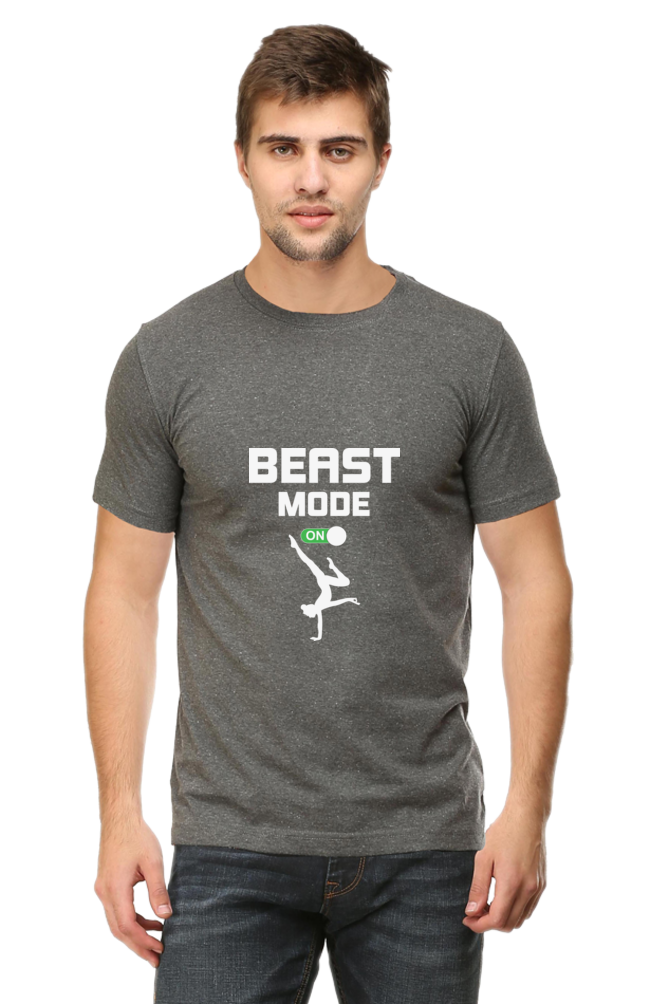 Men Half Sleeves Classic T-Shirt - Beast Mode On - Anu & Alex