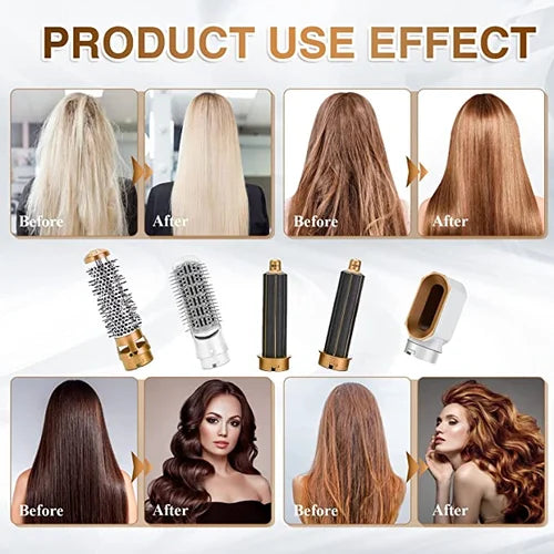 5 IN 1 Hair Dryer Brush, Multifunctional Hot Air Styler Hair Tools Detachable Brush Head for Straightening Curling Drying Combing BEST STYLER