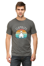 Men Half Sleeves Classic T-Shirt - Lama Yoga Pose Meditation - Anu & Alex