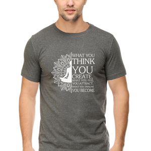 Men Half Sleeves Classic T-Shirt - Law Of Attraction Buddha - Anu & Alex