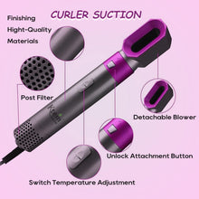 5 IN 1 Hair Dryer Brush, Multifunctional Hot Air Styler Hair Tools Detachable Brush Head for Straightening Curling Drying Combing BEST STYLER