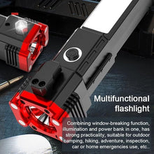 8 in 1 Life-Saving Hammer Torch Light Tool with Rechargeable LED Flashlight Long Beam Range with Power Bank,Magnet,Glass Breaker and Seat Belt Cutter