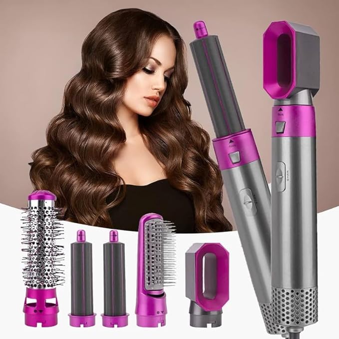 5 IN 1 Hair Dryer Brush, Multifunctional Hot Air Styler Hair Tools Detachable Brush Head for Straightening Curling Drying Combing BEST STYLER