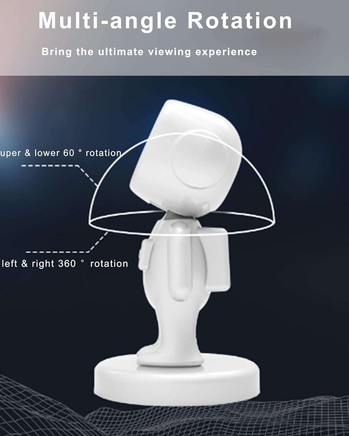 Magnetic Mobile Astronaut Holder - Astronaut Shaped Strong Magnetic Attraction 360° Rotating Mobile Holder, Compatible with All Smart Phones (White)