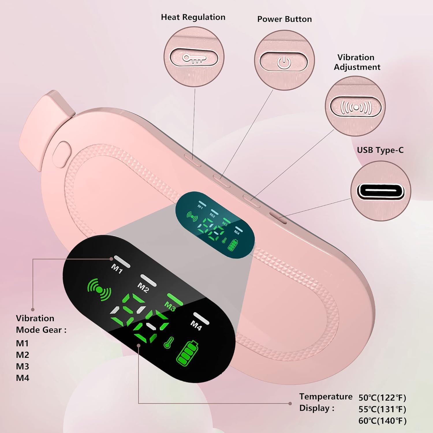Instant Period Cramp And Pain Relief Heating Pad and Massager