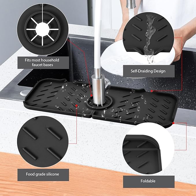 Buy 1 Get 1 Free✨ Kitchen Silicone Faucet Guard & Draining Mat ✨