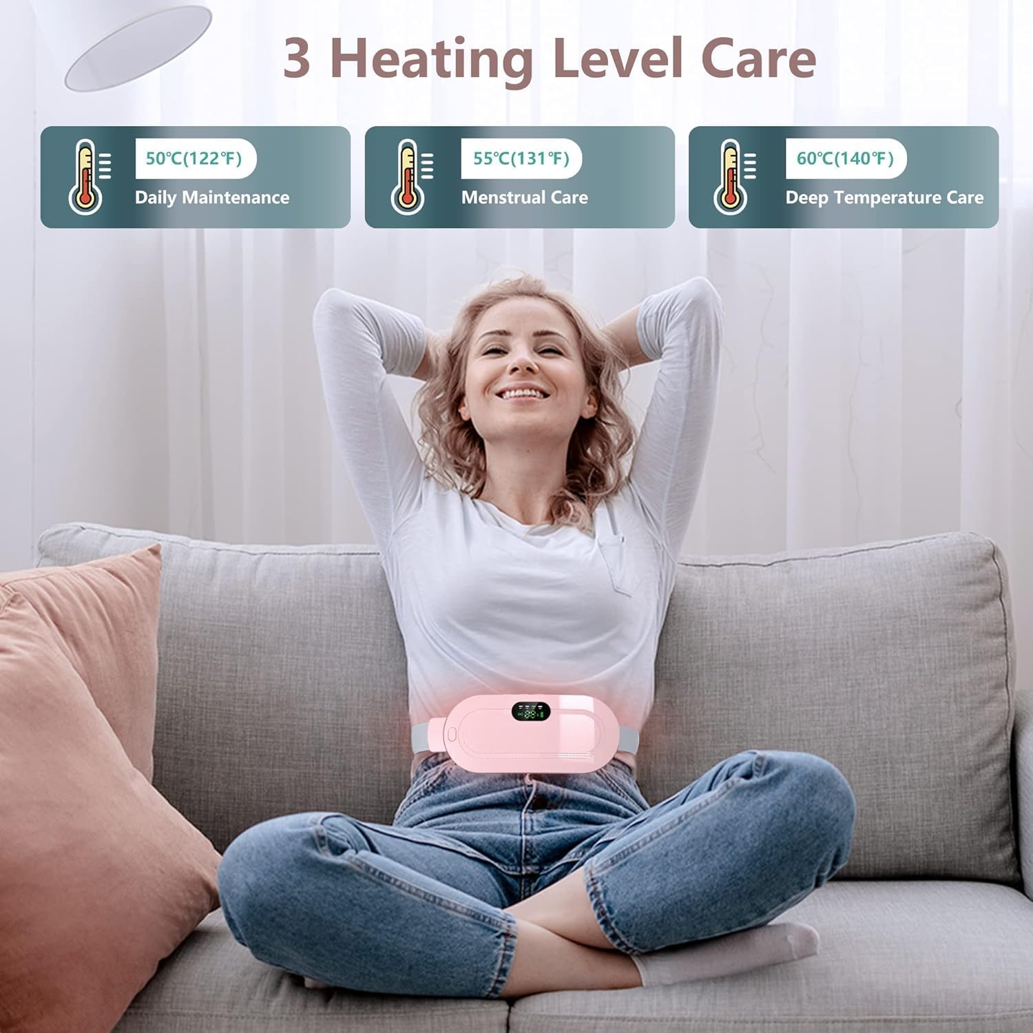 Instant Period Cramp And Pain Relief Heating Pad and Massager