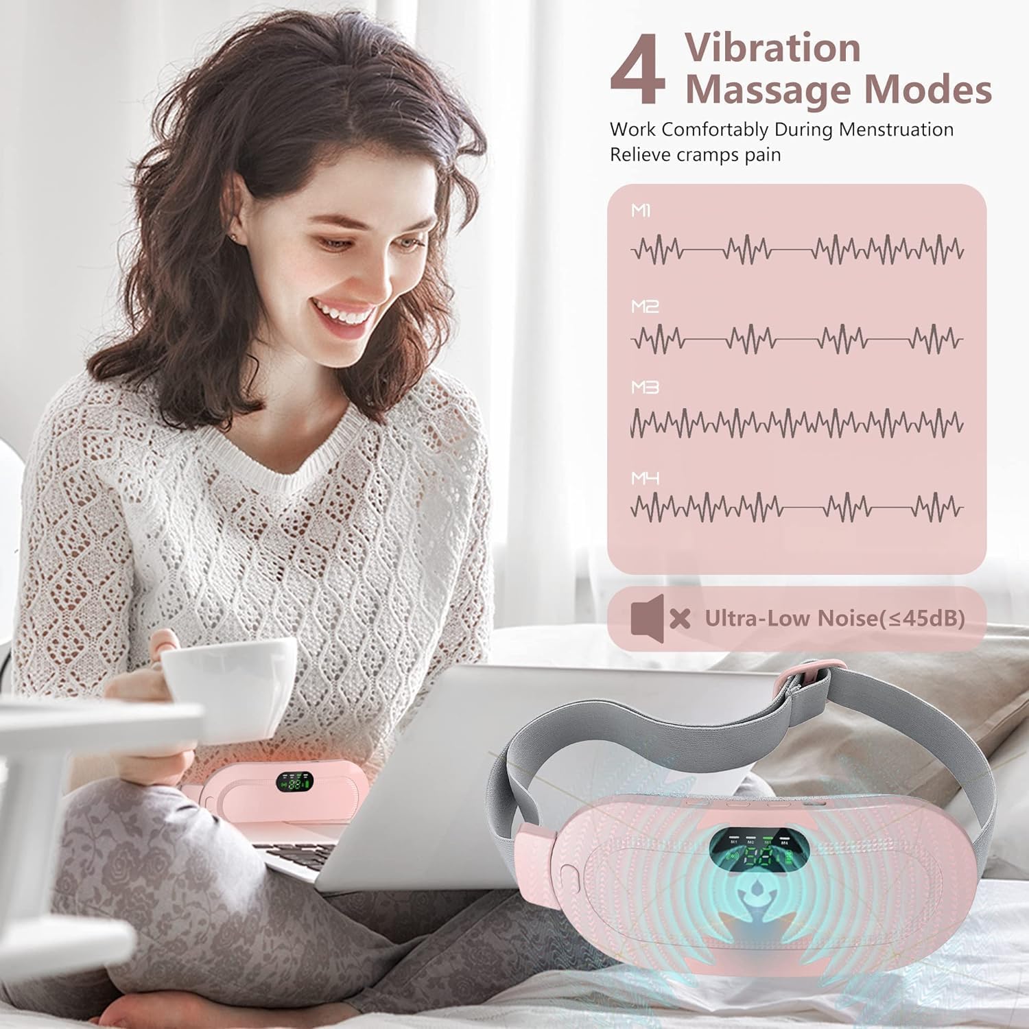Instant Period Cramp And Pain Relief Heating Pad and Massager